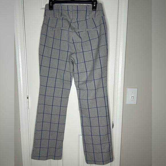 7th Avenue New York & Company grey Plaid Pants trousers business casual Sz M - Picture 2 of 6